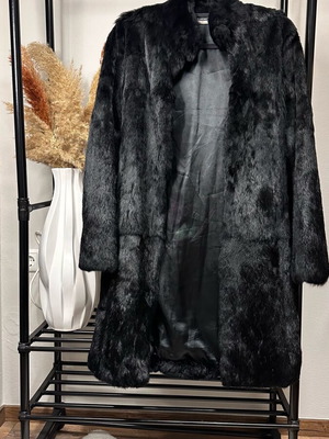 Anna Riska fur black from authentic rabbit fur like new, size S