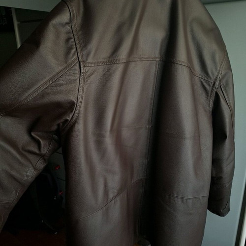 Leather vintage jacket like new, relaxed fit, size M, brown