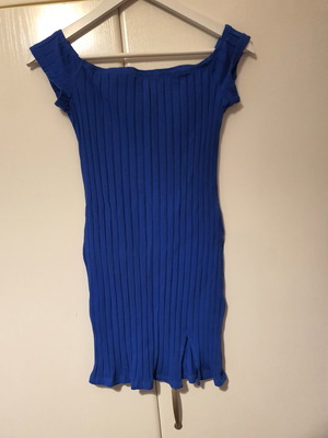 Blue short dress Shein like new with slit and ribbed texture