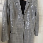 Zara jacket coat with sequins in gray, like new, size XS
