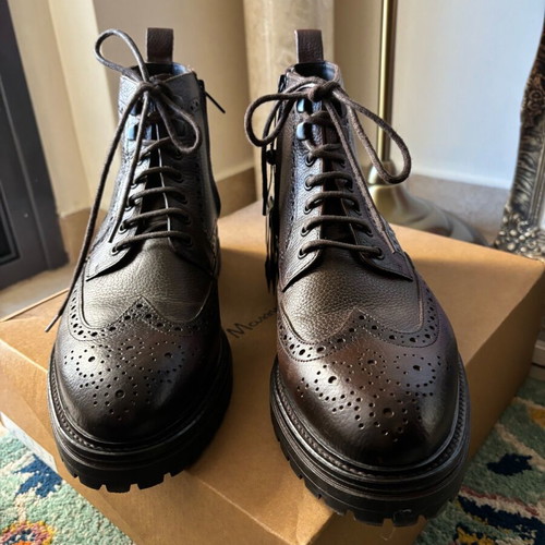 Oxford leather boots new brown Massimo Dutti