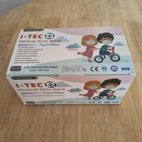 I-tec Medical Kids Masks blue, new, pack of 50