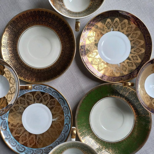 Bavaria coffee cups used, set of 4, vintage