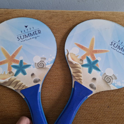 Beach rackets like new, set of 2, 38 cm wooden