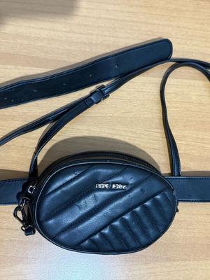 Pepe Jeans belt and waist bag used, black