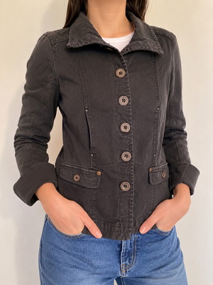 Attrattivo black jacket medium used, fitted design with buttons and pockets