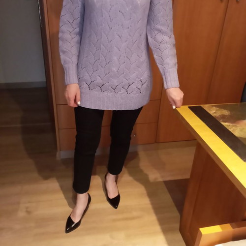 Pullover used, handmade, size L, purple