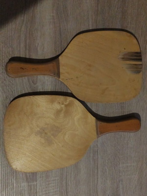 Wooden beach rackets used