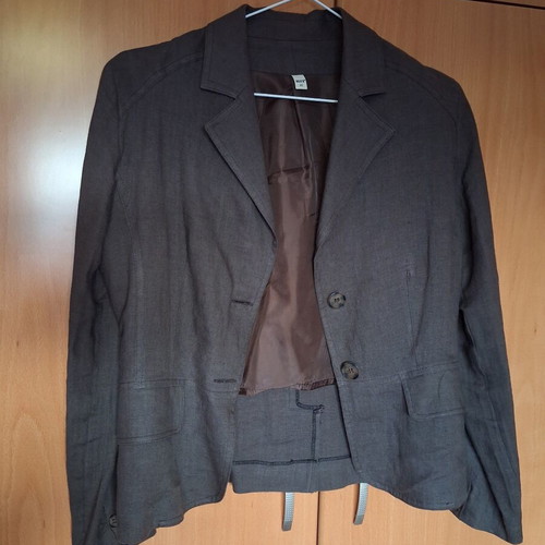 Linen suit set chocolate, like new
