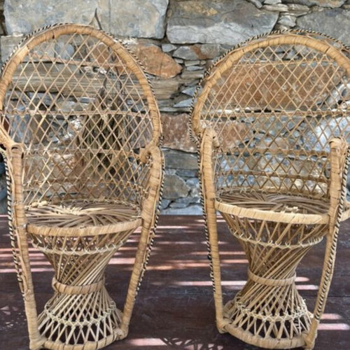 Vintage Emmannuelle Miniature Chairs Set of Two, Perfect Condition
