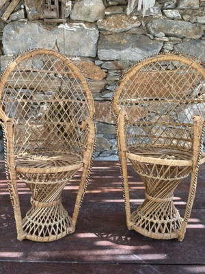 Vintage Emmannuelle Miniature Chairs Set of Two, Perfect Condition