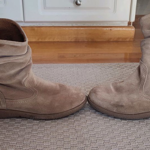 Leather Suede Beige Honey Ankle Boots Size 37 Used