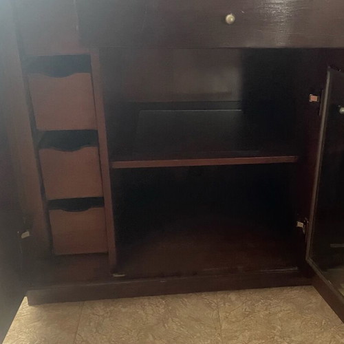 Living room furniture used, walnut with storage compartments
