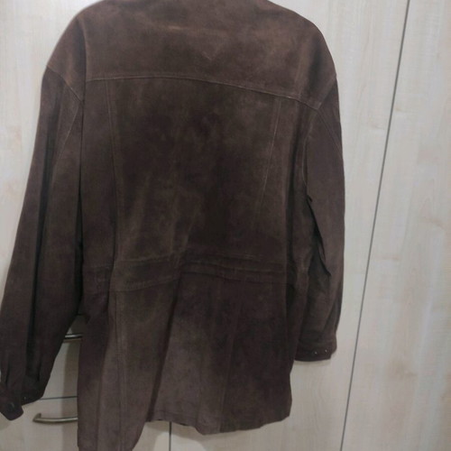 Transfer leather coat used, brown, size L