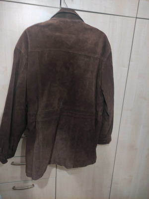 Transfer leather coat used, brown, size L