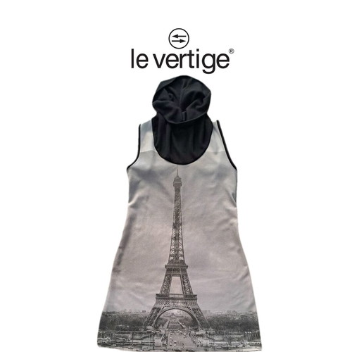 Le Vertige women's dress medium black and gray like new