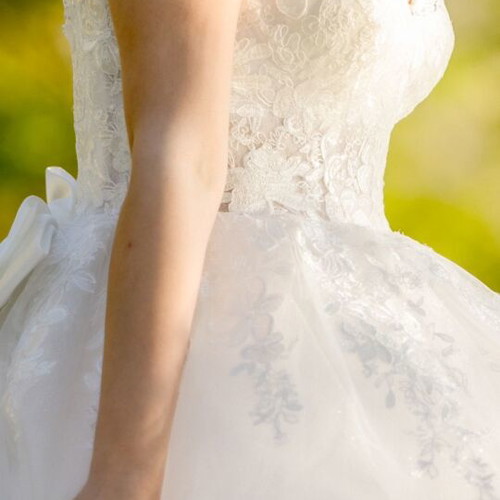 Shein wedding dress used, size M, white with sequins and lace
