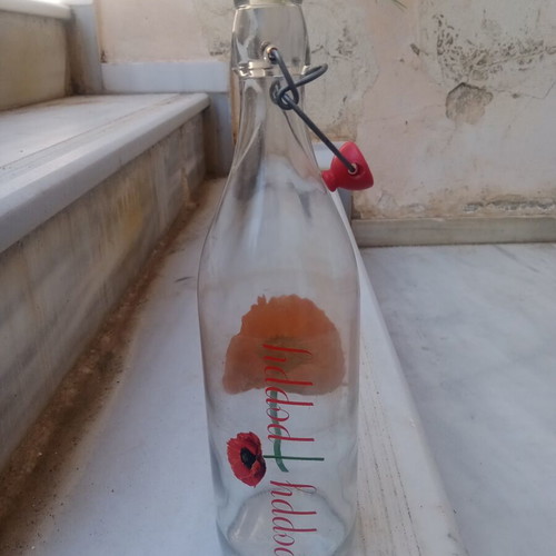 Borgonovo glass bottle with clip, 1 litre, Italy