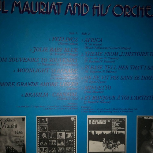 Vinyl record used, Feelings by Paul Mauriat and Albano & Romina Powen
