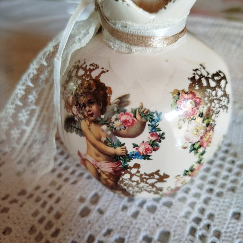 Vintage style pomegranate bibelot angel used