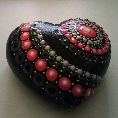 Decorative mandala heart handmade, gypsum, hand-painted