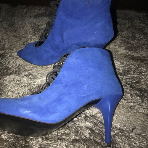 Ankle sandals new, suede leather, size 40, blue-purple