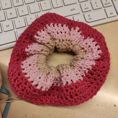 Handmade multicolor hair scrunchie made to order