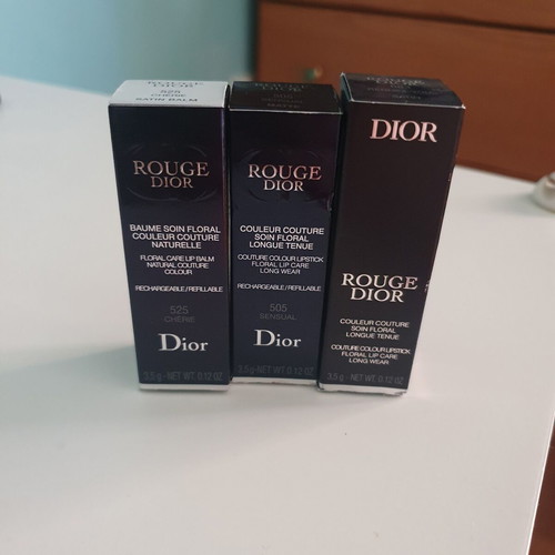 Dior set of 3 full size lipsticks used