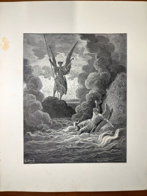 Gustave Doré vintage engraving used 29x36