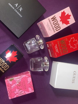 Perfume packaging and authentic Versace perfume bottles