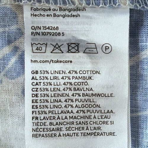 Shirt new from linen and cotton, multicolor, size S-M
