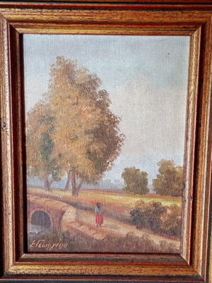 Oil painting by S.Georgiou on canvas like new 26x32 cm
