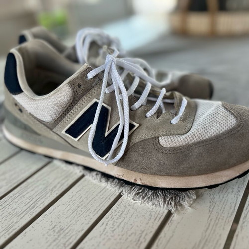 New Balance men's sneakers used, beige and blue