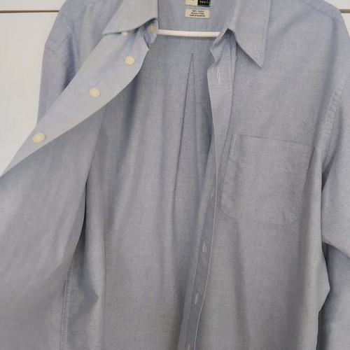 Zara men's shirt blue basic sport 100% cotton like new, size XL