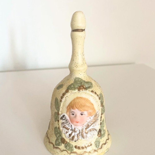 Ceramic bell ornament used, decorative festive item