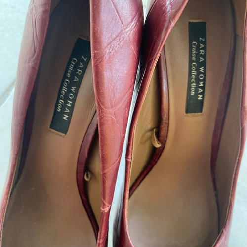 Zara burgundy heels used, size 37, cruise collection