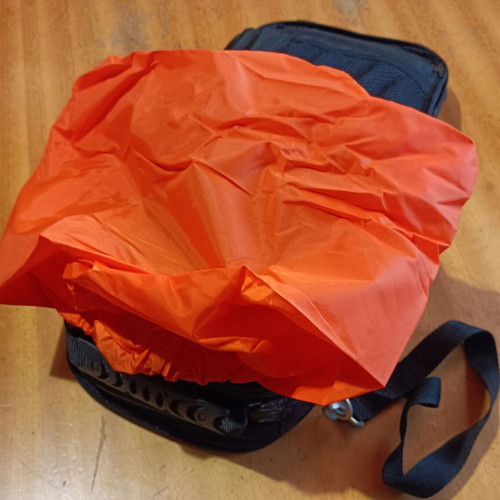 Bagster small tank bag used with waterproof cover