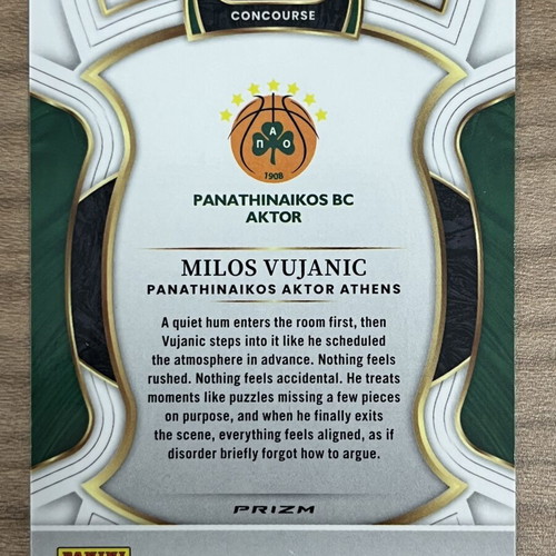 2025-26 Panini Select Euroleague Basketball Milos Vujanic Silver card like new
