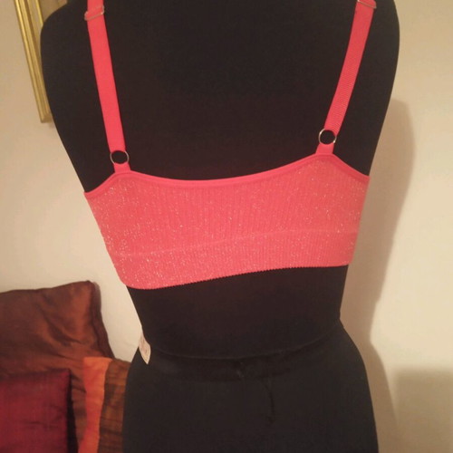 Bustier with silver thread used, size small, red