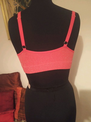 Bustier with silver thread used, size small, red