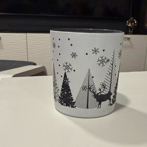 Cup candle holder with Christmas motifs new