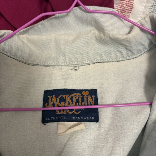 Vintage Denim Jacket Jackelin Lee Light Blue Wash Size L Like New