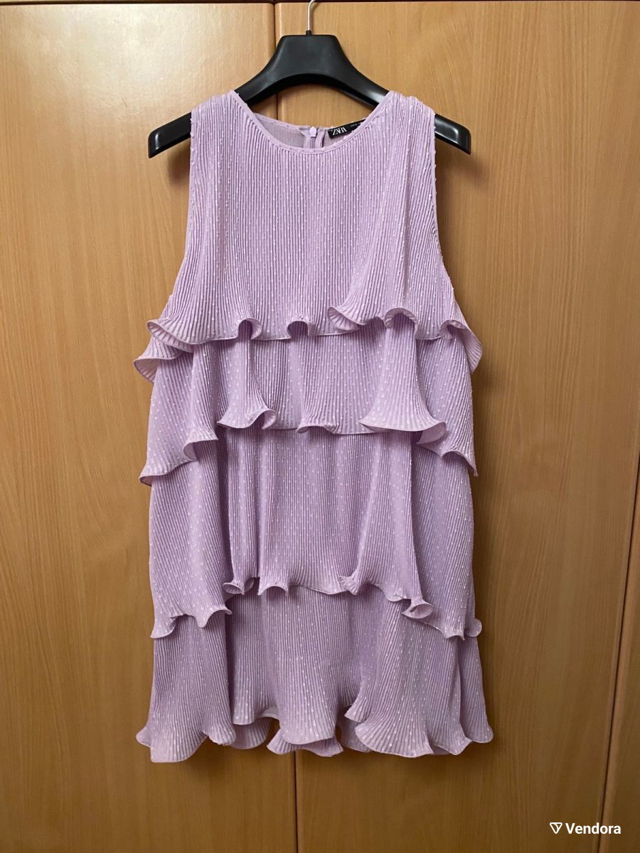 purple ruffle dress zara Zara Ruffle Dress S (4-6) Like new