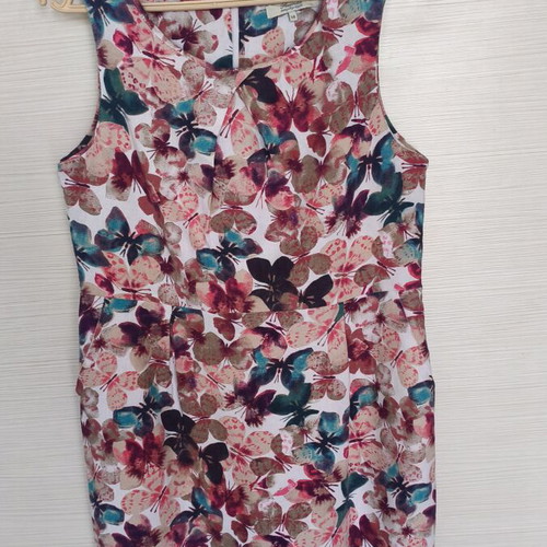 Peacocks sleeveless summer dress, butterfly print, sizes L-XL