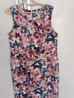 Peacocks sleeveless summer dress, butterfly print, sizes L-XL