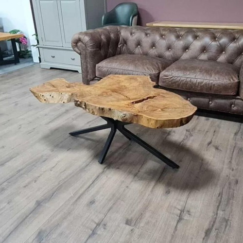 Solid wood coffee table with metal legs new