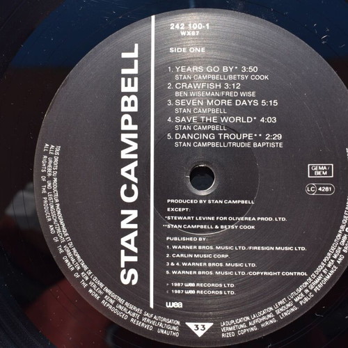 Stan Campbell LP used, jazz funk soul