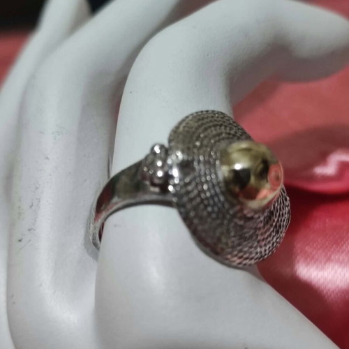 Silver ring 950 like new, sombrero shape, size 16 (56)