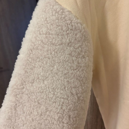 Women's sweatshirt new with furry beige sleeves size L