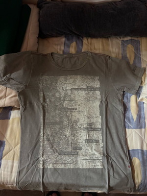 Replay T shirt men size Large like new, gray beige